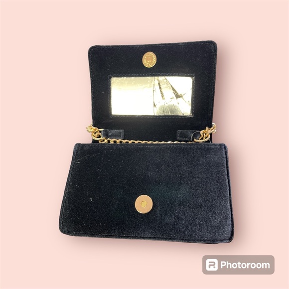 NWT Anthropologie Navy Velvet Mini Purse/Clutch **FLAW** - Picture 5 of 8